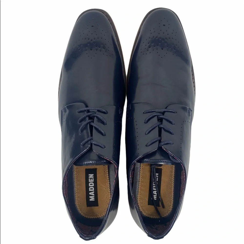 Steve Madden Cratik Leather Derby Navy Shoes